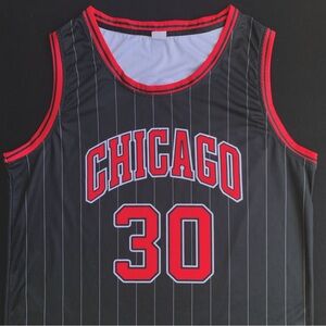 Andrew Funk Chicago #30 Black & Red Pinstriped Custom Jersey Tank Top Men’s M